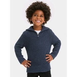 Cat & Jack Half Zip Turtleneck cable knit sweater Navy Size XS (4/5)